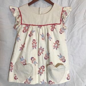 Handmade Ragedy Ann and Andy ruffle top.